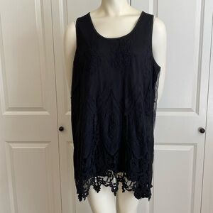 Lane Bryant Women’s Black Tank with Lace Overlay 18/20 New Without Tags